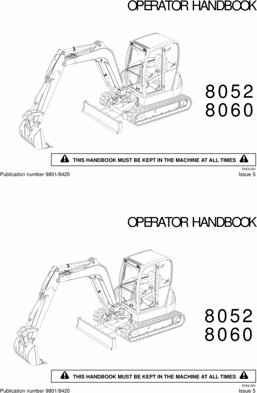 Product picture JCB OPERATORS MANUAL 8052 AND 8060
