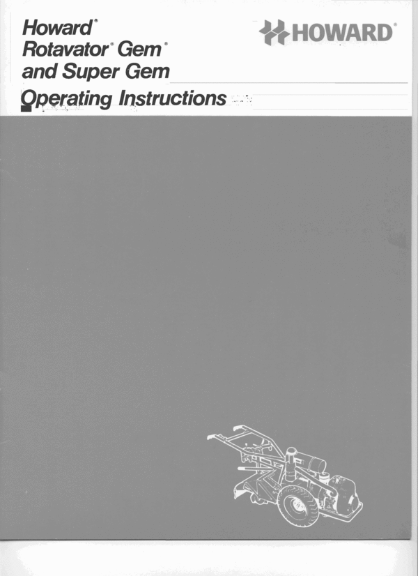 Product picture HOWARD ROTAVATOR GEM, SUPER GEM OPERATORS INSTRUCTIONS