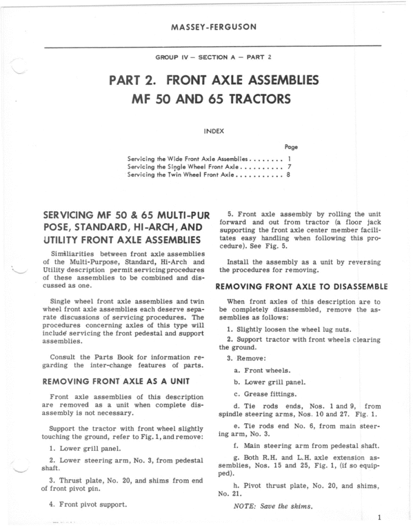 Product picture Massey ferguson 50 and 65 repair and overhaul manual