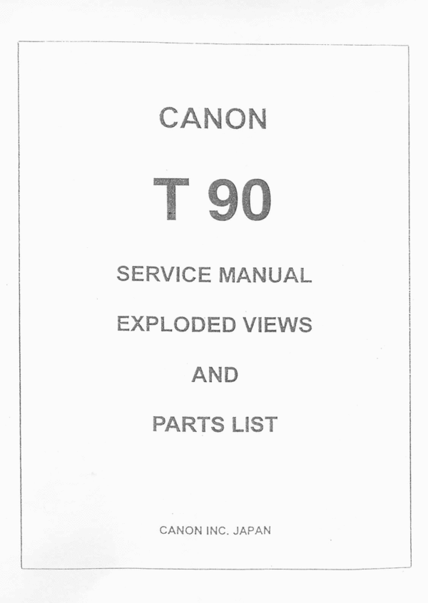 Product picture CANON T90 SERVICE MANUAL