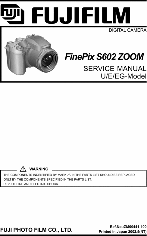 Product picture FUJI FINEPIX S602 SERVICE MANUAL