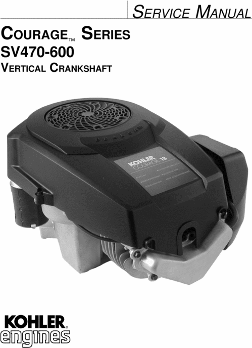 Product picture KOHLER COURAGE SERIES SV470-600 SERVICE MANUAL
