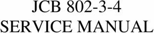 Product picture JCB 802 803 804 SERVICE MANUAL