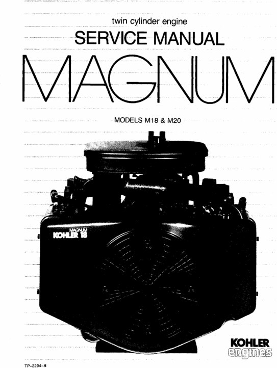 Product picture KOHLER MAGNUM M18 M20 SERVICE MANUAL