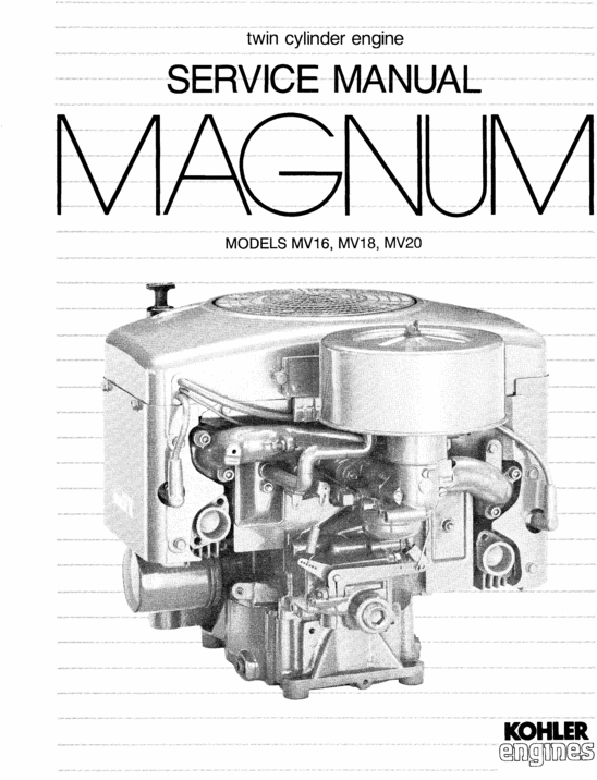 Product picture KOHLER MAGNUM MV16 MV18 MV20 SERVICE MANUAL